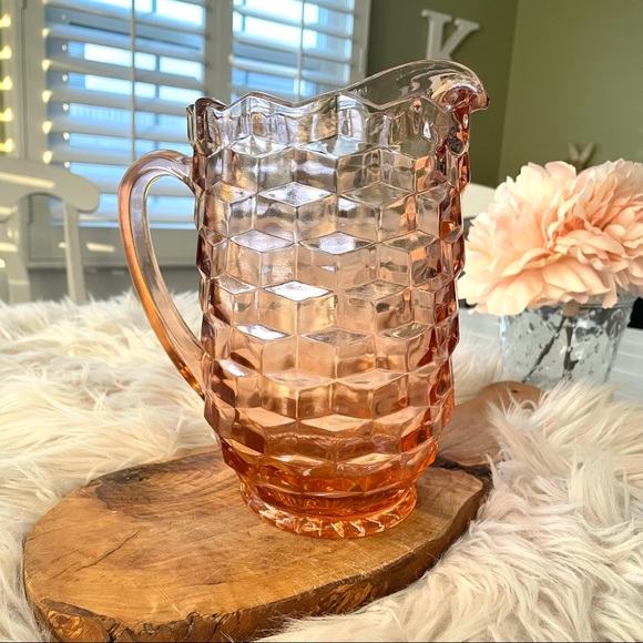 VTG Pink Whitehall Indiana Glass Drink Pitcher - Picture 3 of 7
